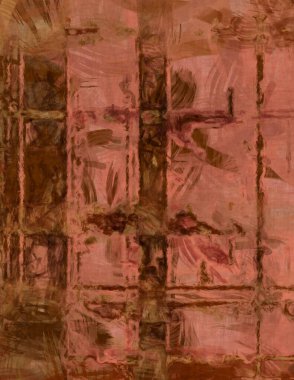 Kaotik resim. Taranmış Boyalı Soyut Arkaplan. Tuval üzerinde etkileyici fırçalanmış resim. Fırça darbesi ile boyanmış. Kaos duvarı sanatı. Sanatsal canlılık ve renkli duvar kağıdı.