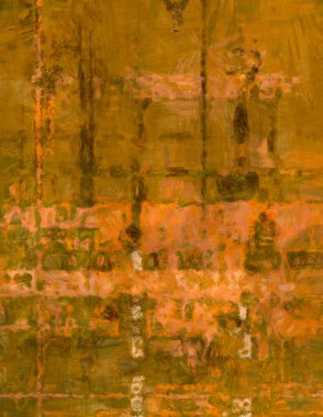 Kaotik resim. Taranmış Boyalı Soyut Arkaplan. Tuval üzerinde etkileyici fırçalanmış resim. Fırça darbesi ile boyanmış. Kaos duvarı sanatı. Sanatsal canlılık ve renkli duvar kağıdı.