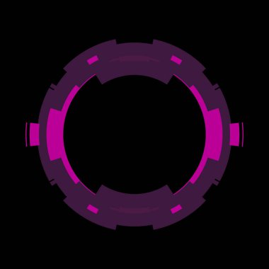 Fütürist dairesel gövde arayüzü elementi. Soyut çember geometrik arkaplan. Dijital teknolojinin grafiksel çizimi.