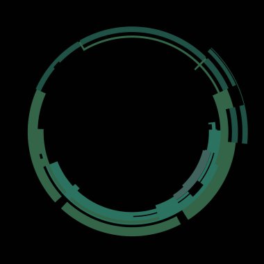 Fütürist dairesel gövde arayüzü elementi. Soyut çember geometrik arkaplan. Dijital teknolojinin grafiksel çizimi.