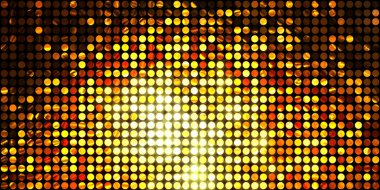 Parlayan ışıklar siyah arka planda parti izleri. Sahne veya stadyum ışıklarının dijital illüstrasyonu. Parlak desenli duvar kağıdı. Sahne ışıkları ile renkli ışıkların ihtişamlı arkaplanı.