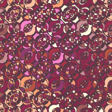 Yaratıcı karalama sanatı farklı şekil ve dokulara sahip kusursuz desen. Kolaj. Sanatsal arka plan. Soyut duvar kağıdı. Dekoratif hippi fayansları.