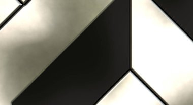 Üç boyutlu metalik doku. Uzay gemisi desenli yüzey. Aydınlık ve karanlık paneller. Fütürist soyut duvar kağıdı. Geometrik teknolojik yansıtıcı arkaplan.