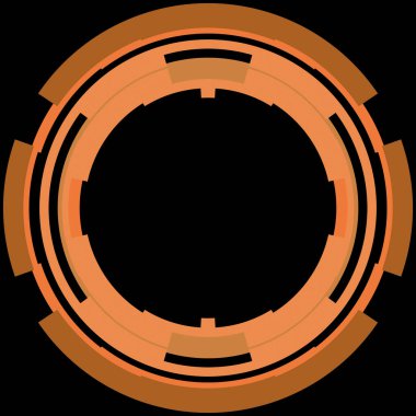 Fütürist dairesel gövde arayüzü elementi. Soyut çember geometrik arkaplan. Dijital teknolojinin grafiksel çizimi.