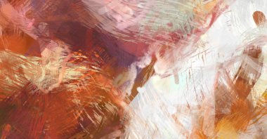 Soyut arkaplanda pürüzlü fırça darbeleri. Fırça boyası. Renkli boya darbeleri. Eşsiz duvar sanatı. Tuvaldeki modern sanat. Renkli çağdaş sanat eserleri.