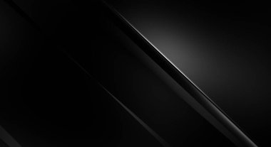 Geometrik katmanlı 3 boyutlu siyah arkaplan. Soyut koyu fütüristik duvar kağıdı. Zarif, parlak çizgili arka plan. Poster, broşür, sunum ve web sitesi için geometrik şablon tasarımı.