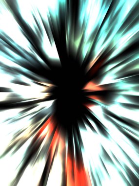 Siyah arkaplanda izole edilmiş dinamik ışık ışınları. Parlayan renkli ışık parçacıklarının grafiksel 2d çizimi.