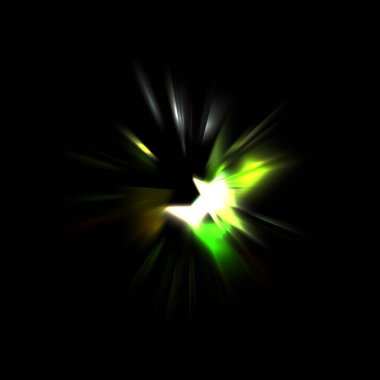 Işık huzmeleri ve parlayan parçacıkların kesiştiği güzel bir zemin. Canlı renkli ışıkların duvar kâğıdı. Parlak ışık görüntüsü.