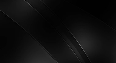Siyah kıvrımlı yüzey. 3 boyutlu illüstrasyon. Soyut fütüristik geçmiş. Minimalist geometrik kapak tasarımı. Çarpık siyah çizgiler. Lüks dokuma duvar kağıdı. Zarif arkaplan.