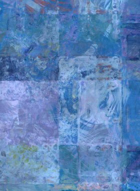 Kaotik resim. Taranmış Boyalı Soyut Arkaplan. Tuval üzerinde etkileyici fırçalanmış resim. Fırça darbesi ile boyanmış. Kaos duvarı sanatı. Sanatsal canlılık ve renkli duvar kağıdı.