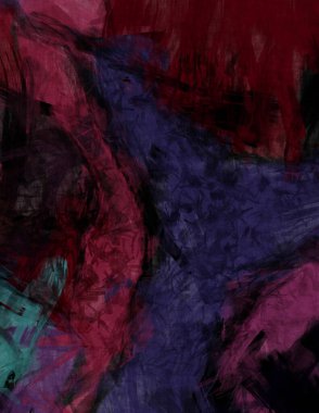 Tuval üzerinde etkileyici fırçalanmış resim. Kaotik resim. Taranmış Boyalı Soyut Arkaplan. Fırça darbesi ile boyanmış. Kaos duvarı sanatı. Sanatsal canlılık ve renkli duvar kağıdı.