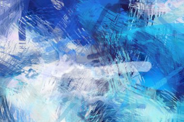 Soyut arkaplanda pürüzlü fırça darbeleri. Fırça boyası. Renkli boya darbeleri. Eşsiz duvar sanatı. Tuvaldeki modern sanat. Renkli çağdaş sanat eserleri.