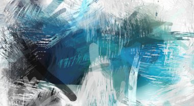 Soyut arkaplanda pürüzlü fırça darbeleri. Fırça boyası. Renkli boya darbeleri. Eşsiz duvar sanatı. Tuvaldeki modern sanat. Renkli çağdaş sanat eserleri.