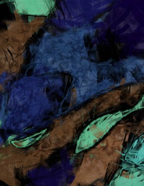 Tuval üzerinde etkileyici fırçalanmış resim. Kaotik resim. Taranmış Boyalı Soyut Arkaplan. Fırça darbesi ile boyanmış. Kaos duvarı sanatı. Sanatsal canlılık ve renkli duvar kağıdı.