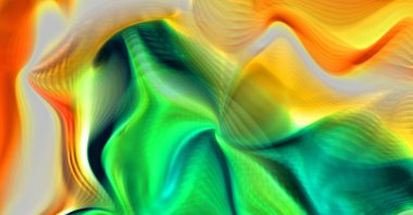 Hareketli girdapların soyut çizimi. Titreşimli renkli kıvrımların dönen akışı. Kıvrımlı ve kıvrımlı arka plan ve çizgiler. Garip duvar kâğıdı tasarımı. Dalgalanma arkaplanı.