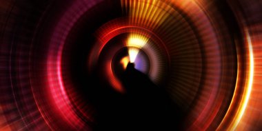 Parlayan neon ışıkları. Parlak sunum tasarım şablonu. Fotoğraf makinesi konsepti. Soyut arkaplan. Dönen ışık ışınları. Hareketli kavramsal duvar kağıdı. Grafik dijital illüstrasyon. 