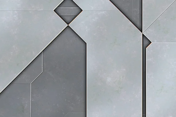 Layered Panels Futuristic Abstract Wallpaper Geometric Technological Reflective Background Metallic — Stock Photo, Image