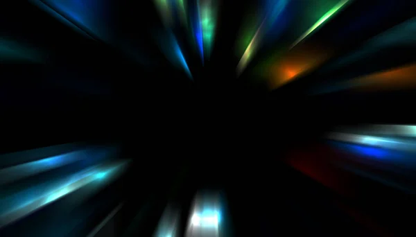 Dynamic Rays Light Isolated Black Background Graphic Illustration Glowing Colorful — ストック写真