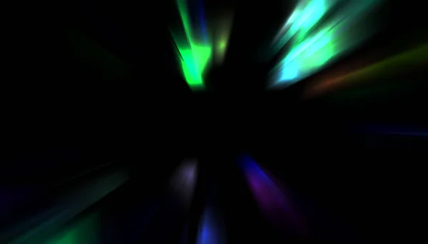 Dynamic Rays Light Isolated Black Background Graphic Illustration Glowing Colorful — Stock Photo, Image