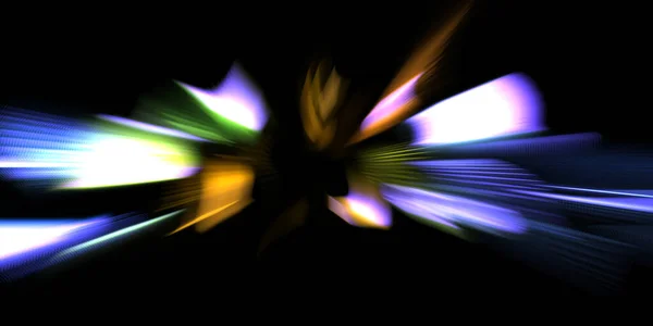 Energy Burst Beautiful Vivid Colors Dynamic Rays Light Isolated Black — Stock Photo, Image