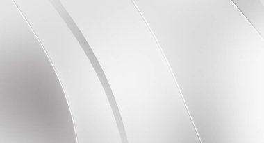 3 boyutlu illüstrasyon. Beyaz kıvrımlı yüzey. Lüks dokuma duvar kağıdı. Zarif bir zemin. Soyut fütüristik geçmiş. Minimalist geometrik kapak tasarımı. Çarpık beyaz çizgiler.
