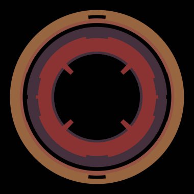 Fütürist dairesel gövde arayüzü elementi. Soyut çember geometrik arkaplan. Dijital teknolojinin grafiksel çizimi.