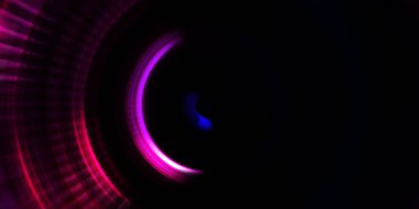 Parlayan neon ışıkları. Parlak sunum tasarım şablonu. Fotoğraf makinesi konsepti. Soyut arkaplan. Dönen ışık ışınları. Hareketli kavramsal duvar kağıdı. Grafik dijital illüstrasyon. 