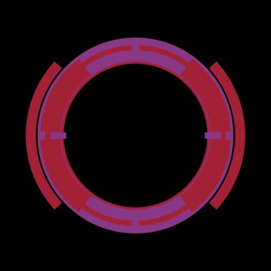 Fütürist dairesel gövde arayüzü elementi. Soyut çember geometrik arkaplan. Dijital teknolojinin grafiksel çizimi.