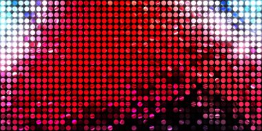 Parlayan ışıklar siyah arka planda parti izleri. Sahne veya stadyum ışıklarının dijital illüstrasyonu. Parlak desenli duvar kağıdı. Sahne ışıkları ile renkli ışıkların ihtişamlı arkaplanı.