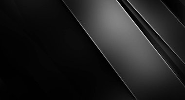 Geometrik katmanlı 3 boyutlu siyah arkaplan. Soyut koyu fütüristik duvar kağıdı. Zarif, parlak çizgili arka plan. Poster, broşür, sunum ve web sitesi için geometrik şablon tasarımı.