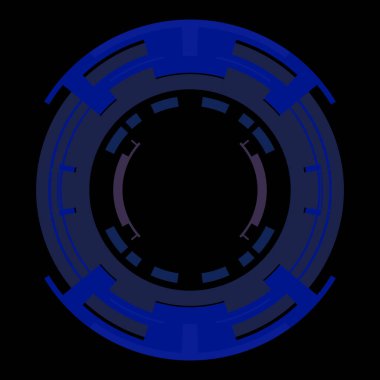 Fütürist dairesel gövde arayüzü elementi. Soyut çember geometrik arkaplan. Dijital teknolojinin grafiksel çizimi.