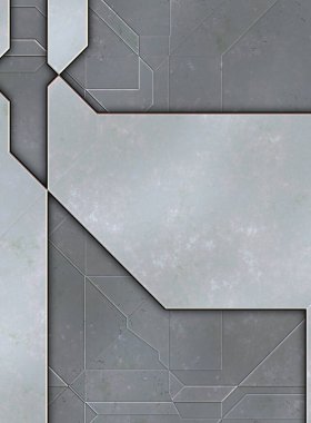 Katmanlı paneller. Fütürist soyut duvar kağıdı. Geometrik teknolojik yansıtıcı arka plan 3D metalik doku. Uzay gemisi desen yüzeyi.