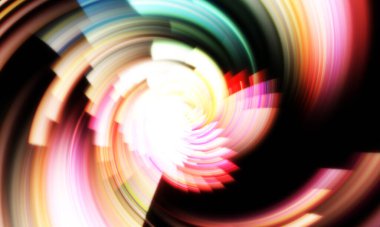 Dönen Işık gösterisi arka planı. Canlı renklerle donatılmış ruhani enerji girdabı. Renkli canlı hareket çizimi. Tanıtım geçmişi. Kutlama grafiği.