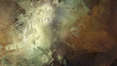 Soyut arkaplanda pürüzlü fırça darbeleri. Fırça boyası. Renkli boya darbeleri. Eşsiz duvar sanatı. Tuvaldeki modern sanat. Renkli çağdaş sanat eserleri.