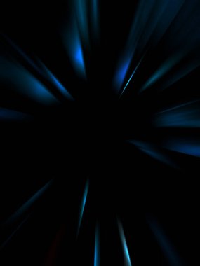 Siyah arkaplanda izole edilmiş dinamik ışık ışınları. Parlayan renkli ışık parçacıklarının grafiksel 2d çizimi.