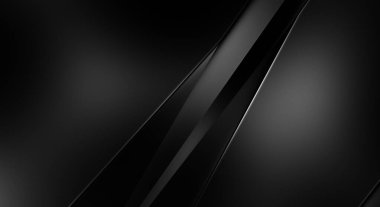 Geometrik katmanlı 3 boyutlu siyah arkaplan. Soyut koyu fütüristik duvar kağıdı. Zarif, parlak çizgili arka plan. Poster, broşür, sunum ve web sitesi için geometrik şablon tasarımı.