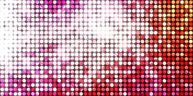 Parlayan ışıklar siyah arka planda parti izleri. Sahne veya stadyum ışıklarının dijital illüstrasyonu. Parlak desenli duvar kağıdı. Sahne ışıkları ile renkli ışıkların ihtişamlı arkaplanı.