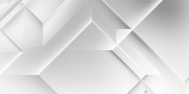Beyaz 3d geometrik arka plan. Karanlık elementleri olan birinci sınıf soyut duvar kâğıdı. Poster, broşür, sunum ve web sitesi için özel tasarım. Moda lüks minimalist tasarım. Geometrik şablon. 