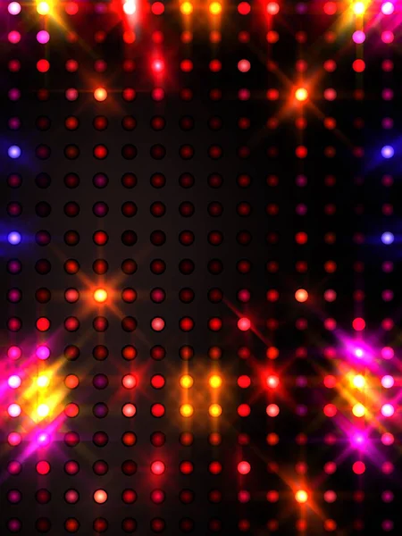Leuchtende Lichter Party Leds Auf Schwarzem Hintergrund Digitale Illustration Von — Stockfoto