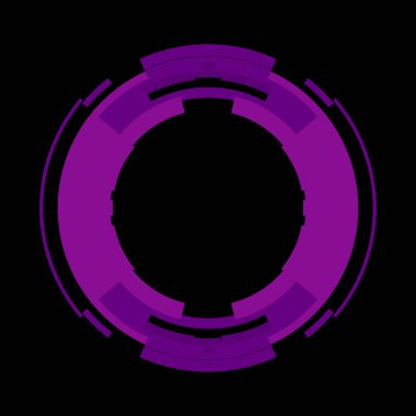 Fütürist dairesel gövde arayüzü elementi. Soyut çember geometrik arkaplan. Dijital teknolojinin grafiksel çizimi.