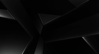 Lüks minimalist tasarım. Fütürist şablon. Karanlık elementleri olan birinci sınıf soyut duvar kâğıdı. Zarif bir zemin. Siyah üç boyutlu geometrik arkaplan. Poster, broşür, sunum için tasarım.