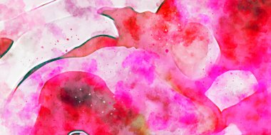 Kova desenli illüstrasyon. Çağdaş ve modern doku. Soyut renk boyama arka planı. Yaratıcı ve sanatsal duvar kağıdı. Fırçalanmış şekilleri ve lekeleri olan sanatsal duvar..