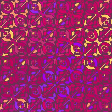 Yaratıcı karalama sanatı farklı şekil ve dokulara sahip kusursuz desen. Kolaj. Sanatsal arka plan. Soyut duvar kağıdı. Dekoratif hippi fayansları.