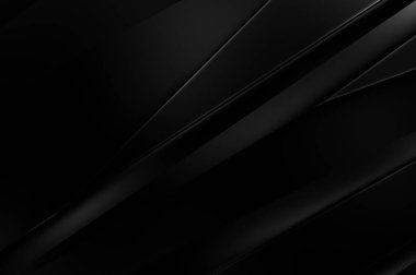 Geometrik katmanlı 3 boyutlu siyah arkaplan. Soyut koyu fütüristik duvar kağıdı. Zarif, parlak çizgili arka plan. Poster, broşür, sunum ve web sitesi için geometrik şablon tasarımı.