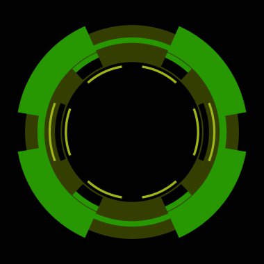 Fütürist dairesel gövde arayüzü elementi. Soyut çember geometrik arkaplan. Dijital teknolojinin grafiksel çizimi.