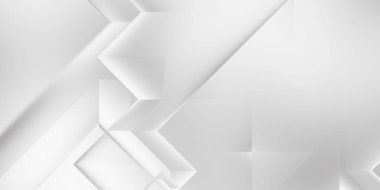 Beyaz 3d geometrik arka plan. Karanlık elementleri olan birinci sınıf soyut duvar kâğıdı. Poster, broşür, sunum ve web sitesi için özel tasarım. Moda lüks minimalist tasarım. Geometrik şablon. 