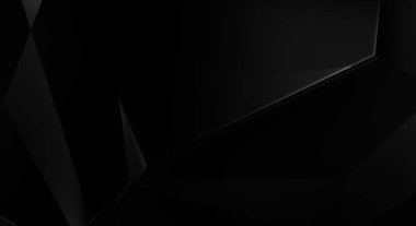 Lüks minimalist tasarım. Fütürist şablon. Karanlık elementleri olan birinci sınıf soyut duvar kâğıdı. Zarif bir zemin. Siyah üç boyutlu geometrik arkaplan. Poster, broşür, sunum için tasarım.