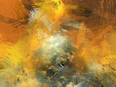 Soyut arkaplanda pürüzlü fırça darbeleri. Fırça boyası. Renkli boya darbeleri. Eşsiz duvar sanatı. Tuvaldeki modern sanat. Renkli çağdaş sanat eserleri.