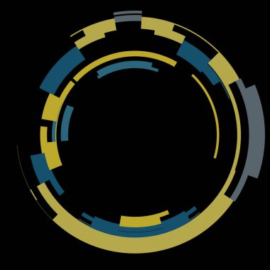 Fütürist dairesel gövde arayüzü elementi. Soyut çember geometrik arkaplan. Dijital teknolojinin grafiksel çizimi.