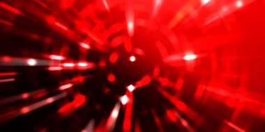 Parlayan ışıkları hareket ettirmenin havalı arka planı. Tasarımınız için canlı renkli bir portal şablonu. Işık ışınları ve hareket halindeki ışıldayan parçacıklar bir solucan deliği şekli oluşturuyor..